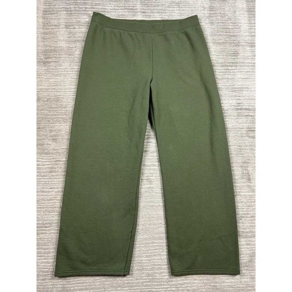 Hanes Sweatpants Adult‎ XL Green Pull On Elastic Waist Cotton Blend Athleisure